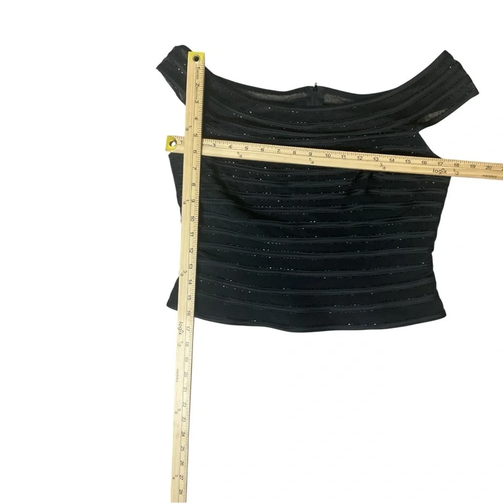 JS Collections Black Two Piece Evening Set Zip Top & Maxi Skirt Size 12 - Picture 7 of 13